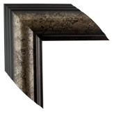 3 1/2 inch Wide Frame. Black Silver Framed Mirrors